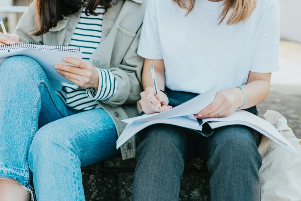 students studying