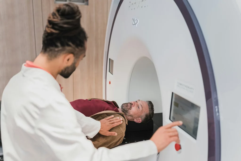 Nurse working with a MRI