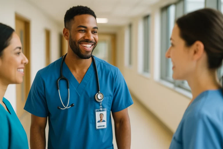 male nurse smiling
