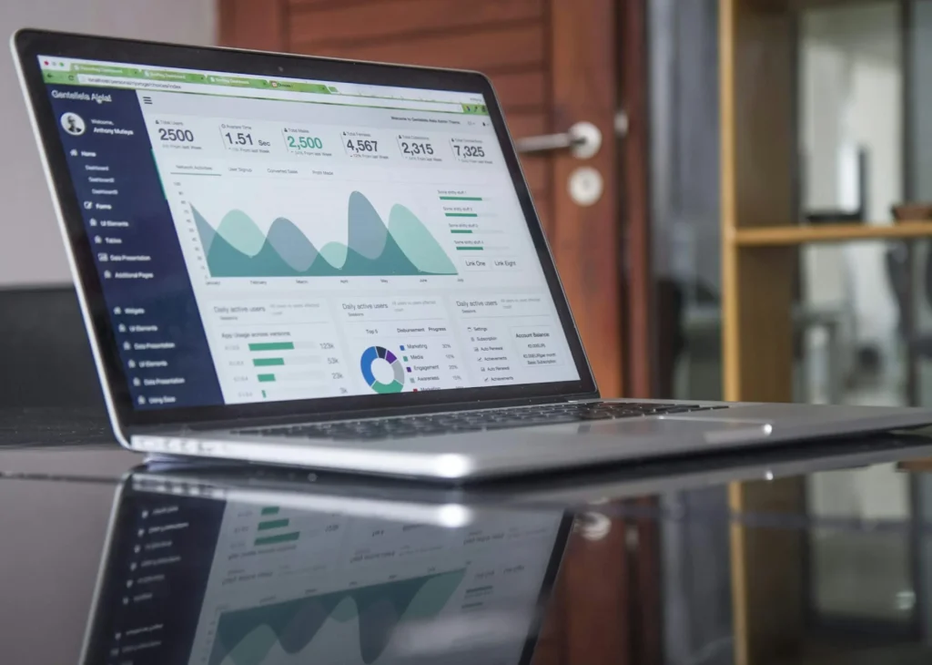 photo - a budgeting app open on a laptop