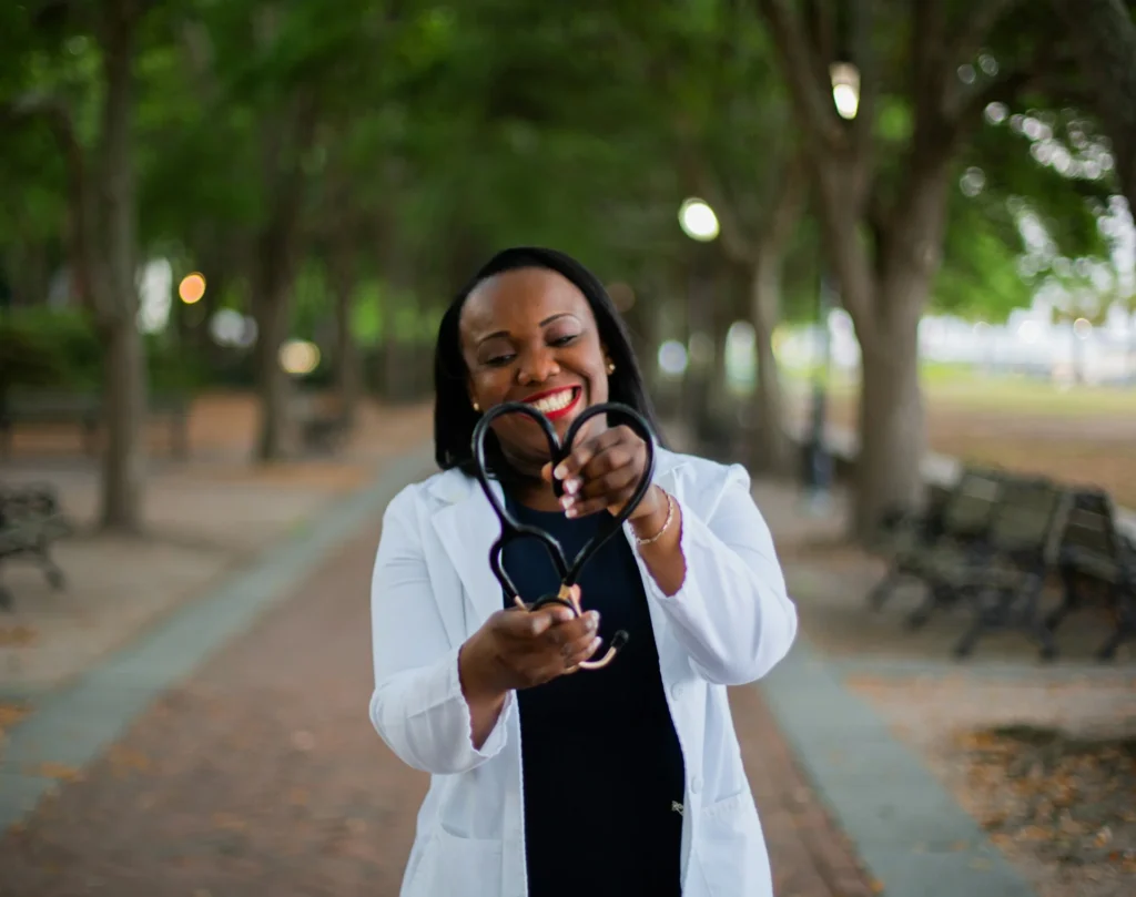 photo - a woman with respiratory care license smiling to the camera